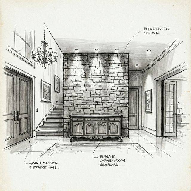 Hall de Entrada com Pedra Moledo