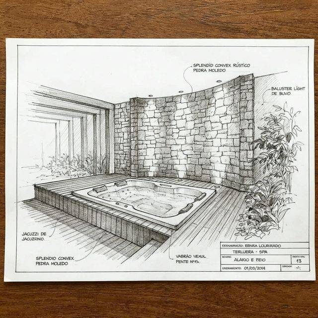 Área de Spa e Jacuzzi com Pedra Moledo