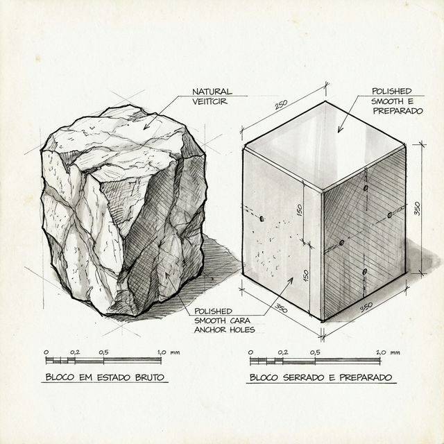 Pedra Moledo Bruta ou Serrada? Diferenças