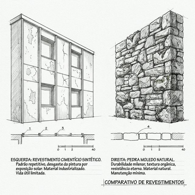 Pedra Moledo Natural vs Revestimento Cimentício: Qual Comprar?